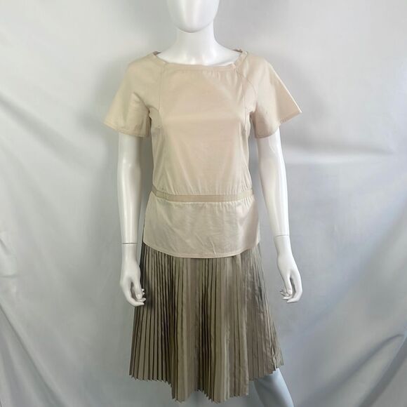 Jill Sander Tan Pleated Bottom Dress - Picture 1 of 8